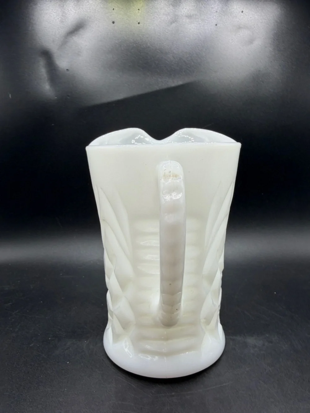 Fire King White Milk Glass Diamond Pattern Pitcher